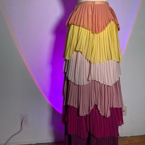 Multi colored tiered skirt